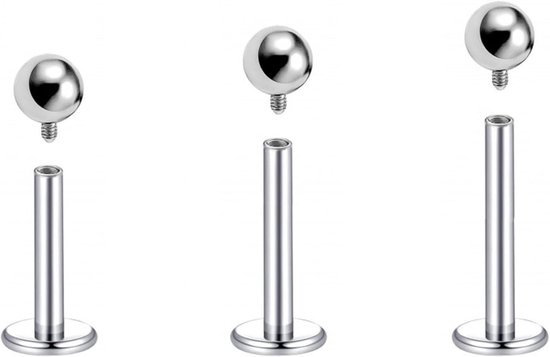 1,2mm G23 titanium lipringen coole klassieke labret studs piercing Monroe oor tragus helix oorbel gladde bal