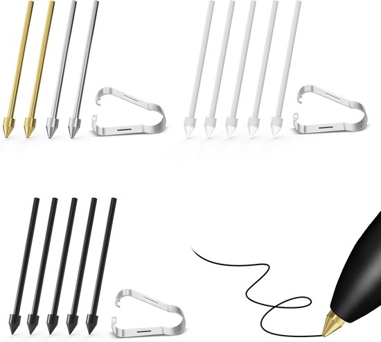 14 STKS Metalen Tips/Penpunten Vervanging voor Samsung Galaxy S10/S9/S8/S7/S6, Note S22/S23/S24 Ultra S Pen, Potlood Tips Past voor Opmerkelijke 2 EMR Pen/Kindle Scribe Pen (2 STKS Koper + 2 STKS