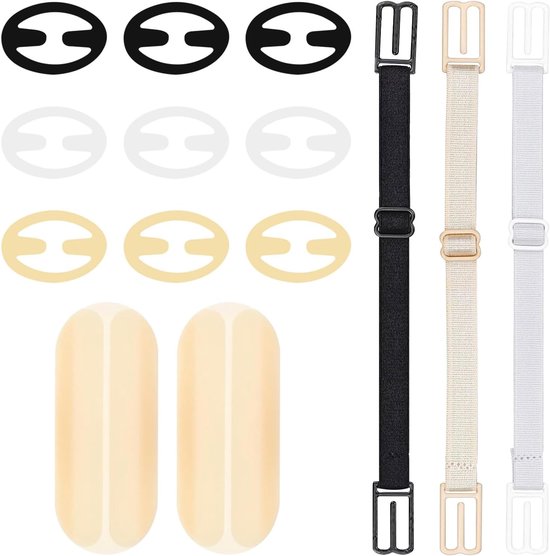 14 Stuks BH-Accessoires Kit – Hoogwaardige BH-Clips, Transparante BH-Bandjes, BH-Verzamelaars & Siliconen Schoudervulling, Antislip, Verstelbaar & Comfortabel