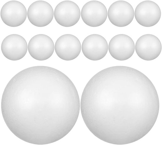 14 stuks witte schuimballen: polystyreen knutselballen, schuimbollen voor kunst, knutselen, huishoudelijke schoolprojecten en kerstfeestdecoraties, 8 cm