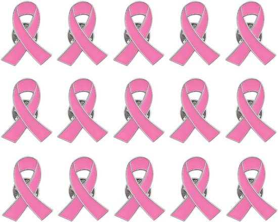 15 stuks oktober roze legeringsspelden emaille lint spelden voor ondersteuning borstkanker bewustzijn accessoires voor liefdadigheidsevenementen