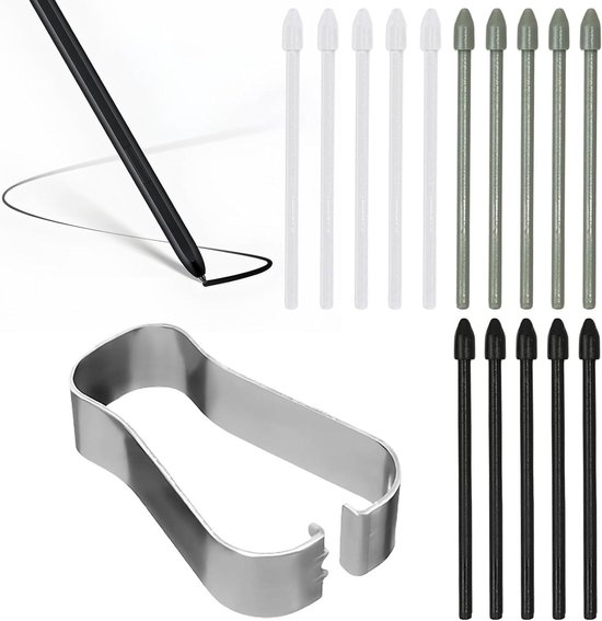 - 15 stuks reservepunten compatibel met Samsung S Pen - Stylus tip kit voor Galaxy Tab S6/S6lite/S7/S7FE/S8/S8+/S8Ultra/S9/S9+/S9Ultra/S9Ultra/S9FE/N10/N20/S21Ultra/S23Ultra