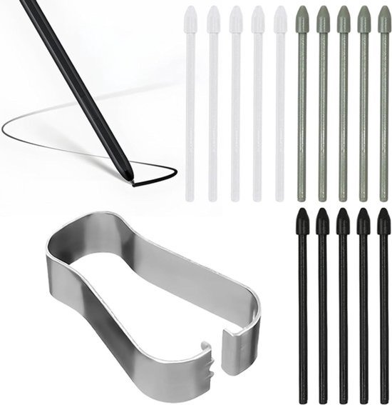 15 Stuks Reservepunten Geschikt voor Samsung S Pen - Stylus Tip Kit Geschikt voor Galaxy Tab S6/S7/S8/S9/FE & Ultra - Note 10/20 - S21/S22/S23 Ultra - Inclusief Pincet - Zwart van Merkloos