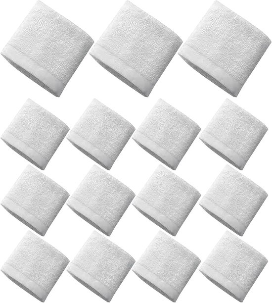 15 stuks zachte, absorberende gezichtsdoekjes - 11,8 x 11,8 inch witte katoenen washandjes - herbruikbare, machinewasbare washandjes voor badkamer, sportschool, douche en strand.