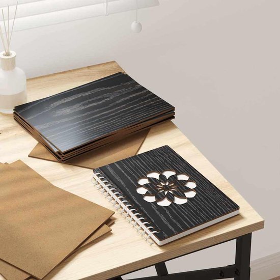 150 stuks decoratieve platen 21 x 30 cm zwart eikenlook, doe-het-zelf wandpanelen voor creatieve knutselprojecten, houten platen set