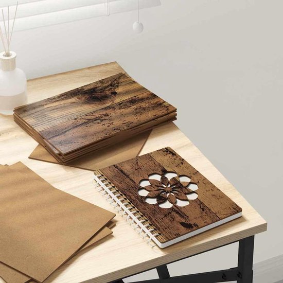 150 stuks decoratieve platen in antieke houtlook, 15 x 21 cm, knutselhouten platen voor doe-het-zelfprojecten, houtmateriaal, decoratie voor binnenruimtes