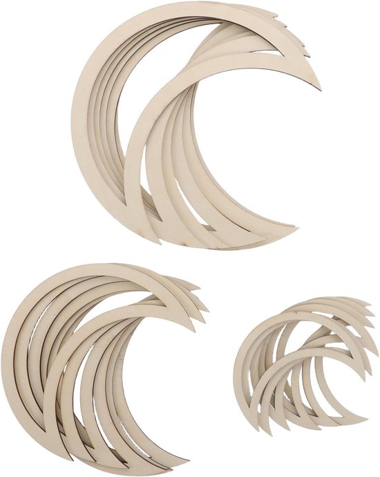 18 Stuks DIY Craft Rings woondecoratie Moon Dreamcatcher Beige