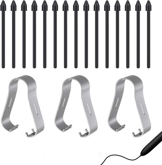 18 stuks punten voor Samsung, reservepunten voor S Pen Samsung Galaxy Tab S8/S8 Plus/S8 Ultra/S7/S7 Plus/S7 FE/S6/S6 5G/S6 Lite S/9+ Plus, S Pen-opzetstuk met 3 reservegereedschappen