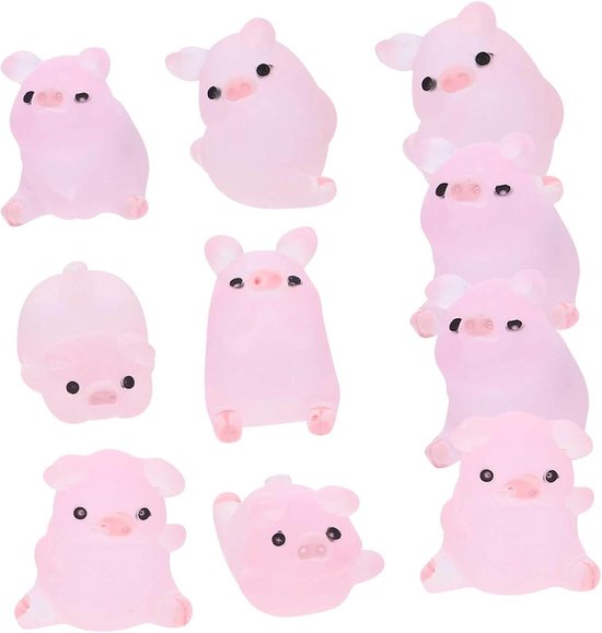 18 Stuks Varkentje Ornament Poppenhuis Decoratie Kleine Rubberen Eendjes Schattige Varkensmodellen Kleine Eendjes Varkens Cijfers Mini Dierenfiguren Hars Mos Telefoon Geval 3d