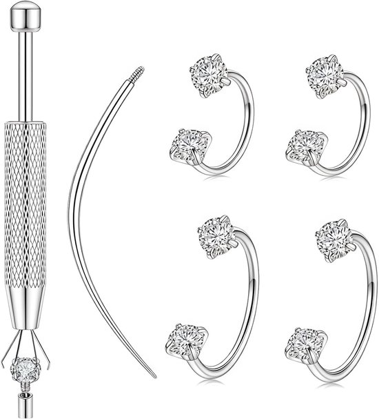 18G Hoefijzer Neuspiercing Neusring Voor Dames, 8-10 mm Neusring Piercing Sieradenset, Chirurgisch Staal Nose Hoop, Multifunctionele Piercing Ring Voor Kraakbeen Helix Tragus Labret