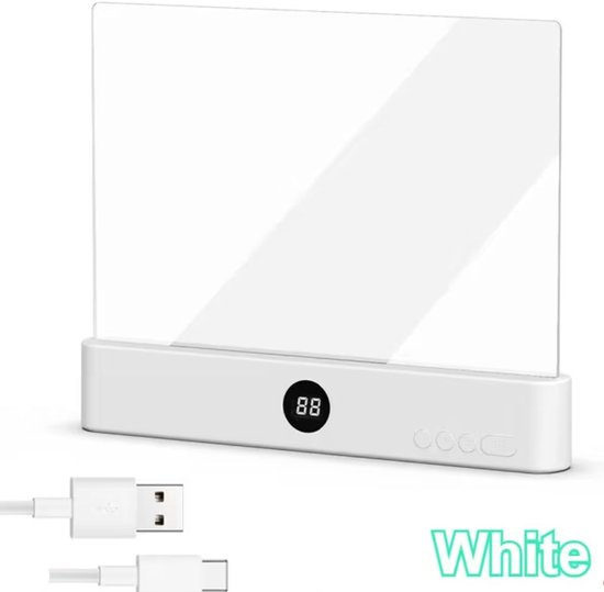 2-in-1 LED Leeslamp Volledige Pagina – USB Oplaadbaar – Instelbare Kleuren – Bedlampje - Draagbare Bladwijzerlicht - LED-leeslamp - Bright Light Lamp Board - Leeslamp voor lezen in bed - Oogvriendelijk - Met Timer - Draagbaar Nachtlampje - 1 stuk van Merkloos