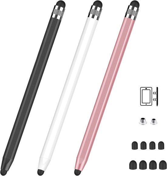 2-in-1 Magnetische Tabletpen met Grote en Kleine Siliconen Punten