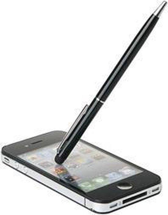 2-in-1 Stylus pen met penfunctie voor iPhone iPad Smartphone Tablet – Zwart van Merkloos