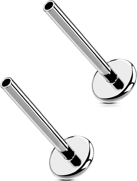 2 stuks 16G/18G/20G Gold Threadless Post titanium G23 vervangende staafjes voor oorbel tragus stud conch lobe lip ring piercing sieraden voor vrouwen 6/8/10/12 mm
