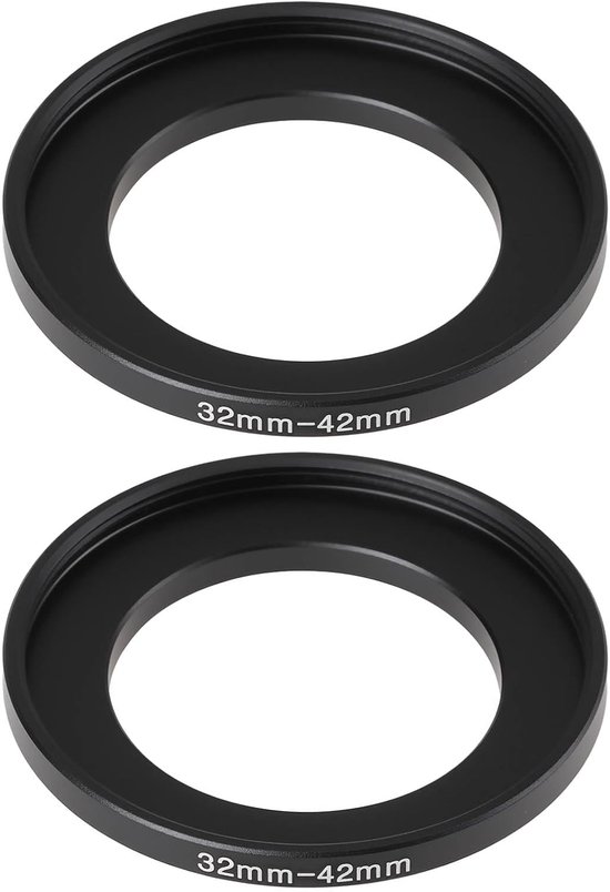 2 stuks 32 mm-42 mm camerafilter adapter ring step up compatibel met Canon compatibel met Nikon compatibel met Sony
