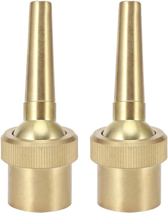 2 Stuks 3/4in Messing Fonteinmondstuk, DN20 Verstelbare Richting Jet Waterfontein Koperen Spray Sprinkler Sproeikop voor Tuinvijver Landschap