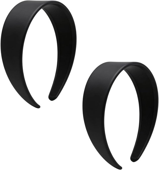 2 stuks 4 cm brede haarband voor dames, zwart, breed, klassiek, van haarband, zwart, comfortabel en licht, haarbanden voor dagelijks gebruik