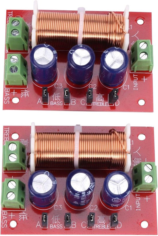2 Stuks 400W Crossover Speaker 2 Manieren Audio Tuning Tweeter Bass Speakers Filter Frequence Splitter voor 2-16Ohm