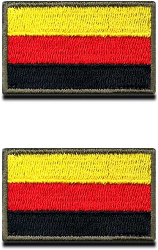 2 stuks 5 x 3 cm mini Duitsland vlaggen patch geborduurd badge met klittenband Duitse applicaties voor kleding tassen rugzak uniform vest militair tactisch buiten jersey-groene grens