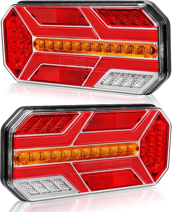2 Stuks Aanhanger Achterlichten, IP65 12 V/24 V Superhelder Waterdicht Knipperlicht Remlicht Achteruitrijlicht Mistlamp Reflectielamp voor Aanhanger, Vrachtwagen, Caravan, Bus, Tractor