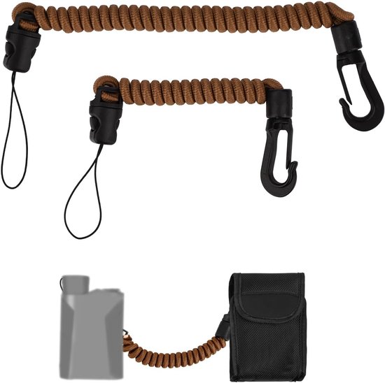 2 Stuks Afstandsmeterkoord (Lang+Kort), 8-40cm/15-75cm Intrekbaar Jacht Afstandsmeterkoord Polyester Latex Elastisch Koord voor Wandelen Klimmen en Vogels Kijken