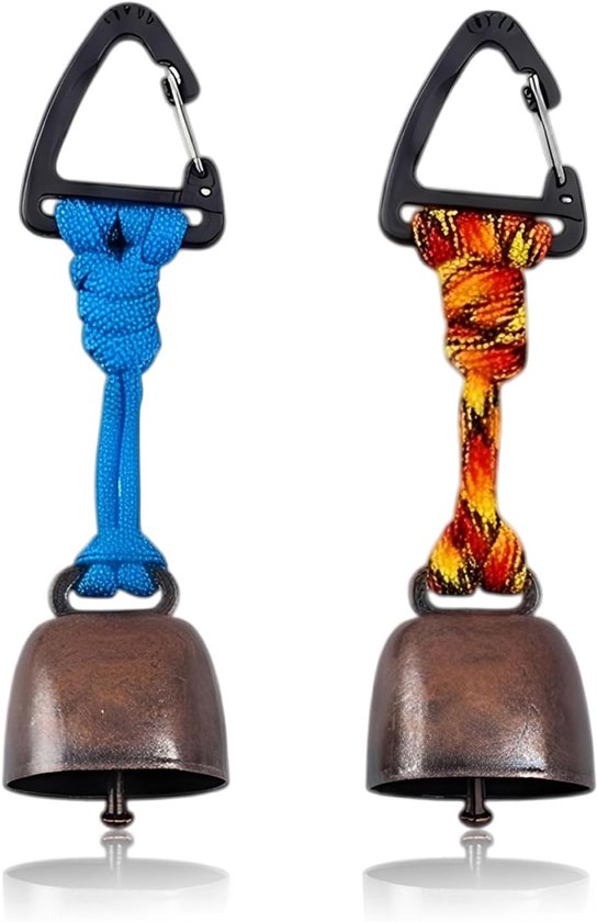 2 stuks anti-berenklokken, karabijnhaak met berenbel, berenklokken voor wandelaars, bel "lawaaibeer", voor wandelen, kamperen, outdooractiviteiten