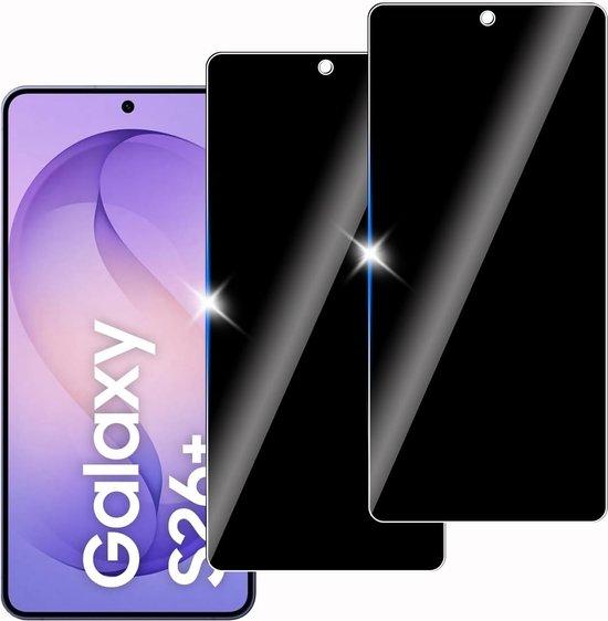 2 stuks anti-spion gehard glas voor Samsung Galaxy S26 Plus, beschermglas voor scherm, bubbelvrij, hardheid 9H, eenvoudig te installeren, krasbestendig