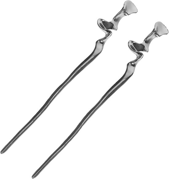 2 stuks Antieke Chinese Haarknippen voor Vrouwen Geometrisch Design Zwart Haarstokjes voor Gelegenheden Cosplay