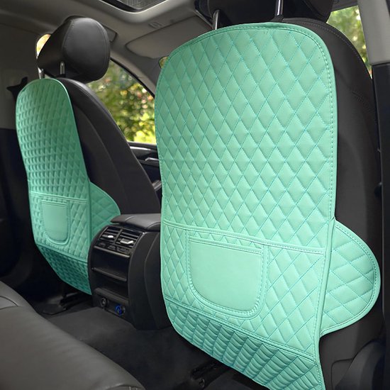 2 stuks auto-achterbank, anti-kick pads voor Defender 90, 110, 130, 2019, 2020, 2021-2024+, waterdichte rugleuning, anti-kick pads, autostoel, rugleuningbescherming met zakken, L-groen