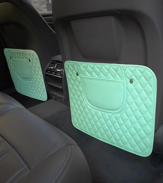 2 stuks autostoel rugleuning anti-kalk pad voor Benz S-klasse / klasse Coupe C126 C140 Cabrio A217, autostoelbescherming met vuilafstotende tas, pad achterbank, S-groen