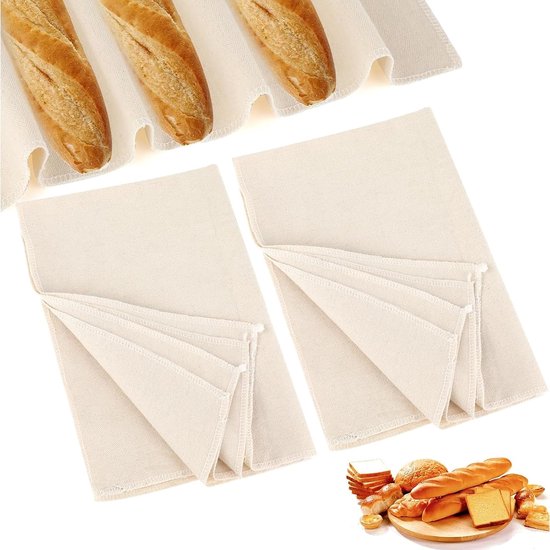 2 stuks bakkerslinnen, linnen doek, broodbakken, deegdoek, bakkerslinnen, deegdoek, fermentatiefolie voor brood, strudeldoek voor appelstrudel, linnen doeken voor gezinnen, bakkers, beginners, 75 x 45