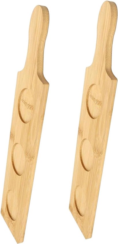 2 Stuks Bamboe Bierflight Boards met Lekvrije Glazenhouder Serveertray voor Bier Wijnproeverij Sauzen Geschikt voor Thuis Bar Restaurant