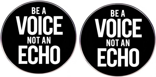 2 stuks Be A Voice Not An Echo reversspeldjes, inspirerende citaten pinnen, metalen legering badges, 3 cm, metaal, geen edelsteen, 3cm(1.2"), Metaal, Geen edelsteen
