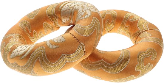 2 Stuks Buddha Sound Bowl Mat Tibetaanse Klankschaalhouder Zijde Brokaat Ringkussen Kussen Kom Meditatie Ring Klankschaal Boeddha Hoofdtelefoon Katoen