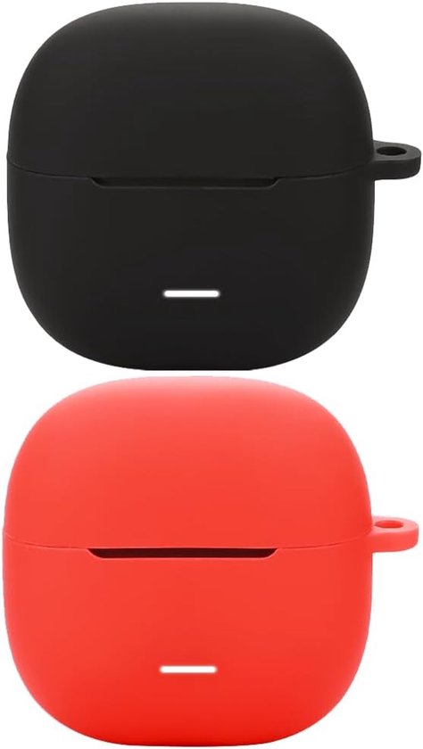 2 stuks compatibel voor redmi Buds 6 lite Custodia per cuffie, [Supporta la ricarica Wireless] [Custodia Protettiva Antiurto] Custodia Protettiva in Silicone Protettiva per manchet (zwart rood)