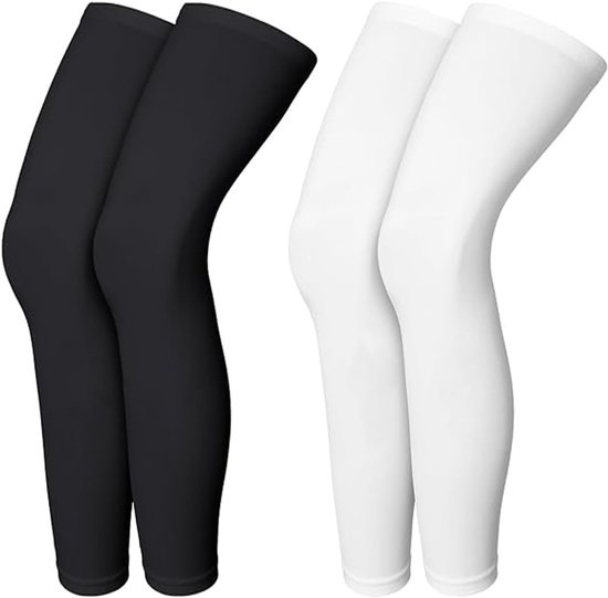 2 stuks compressiemouwen voor kuiten, compressiesokken, materiaal van ijszijde, compressiemouwen, zonnecrème en ademend, voor hardlopen, joggen, fietsen, fitness