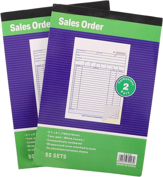2 Stuks Copy Receipt Pad Zakelijk Factuurboek met Dubbele Kopie voor Retail Restaurant Compact Orderformulier voor Eenvoudige Administratie Efficiënt Bestelbeheer