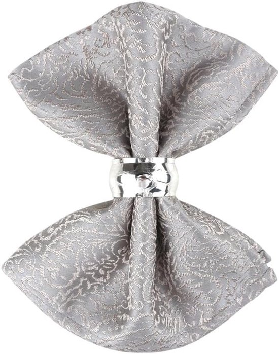 2 stuks damast jacquard doek servetten waterdicht morsbestendig polyester stof servetten grijs, 48,11 x 48,38 cm