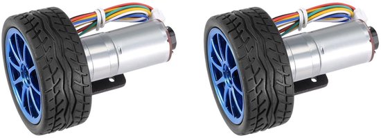 2 Stuks Dc 6V Diy Encoder Reductiemotor 65 Mm Wiel Kit Micro Snelheidsreductie Motor Mini Motor Voor Slimme Auto Robot Model 100 Rpm
