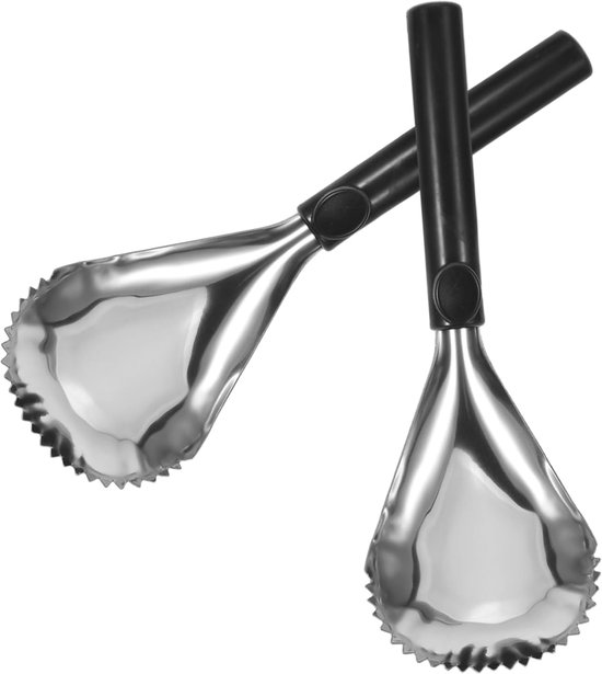 2 Stuks Delige Roestvrijstalen Pompoenschraper Vruchtkernverwijderaar Handmatige Pulpseparator met Gekartelde voor Pompoen Avocado Groenten Zwart Makkelijk Schoon Te Maken voor