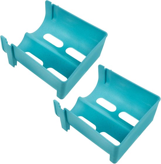 2 Stuks Delige Stapelbare Koelkast Drankhouder Blauw Ruimtebesparende Frisdrank Organizer voor Koelkast Voorraadkast Efficiënt Verticaal Opslagrek voor Blikjes Flessen