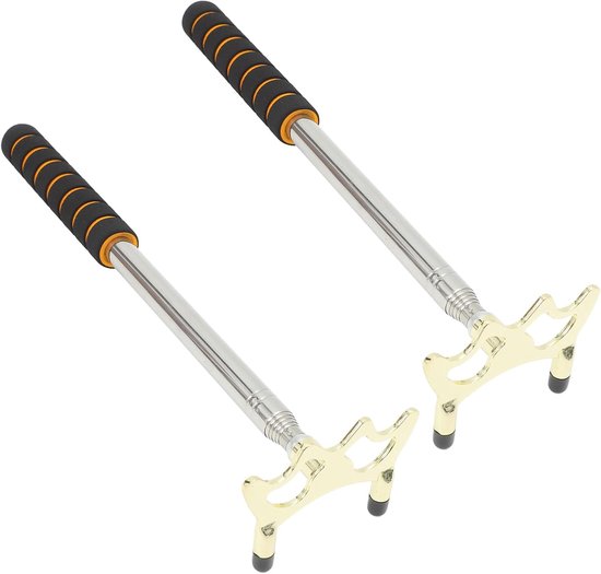 2 Stuks Delige Verstelbare Pool Bridge van Roestvrij Staal Telescopische Snooker Keu Steunen met Afneembare Brugkop Compatibel Draagbaar voor Biljartspelletjes