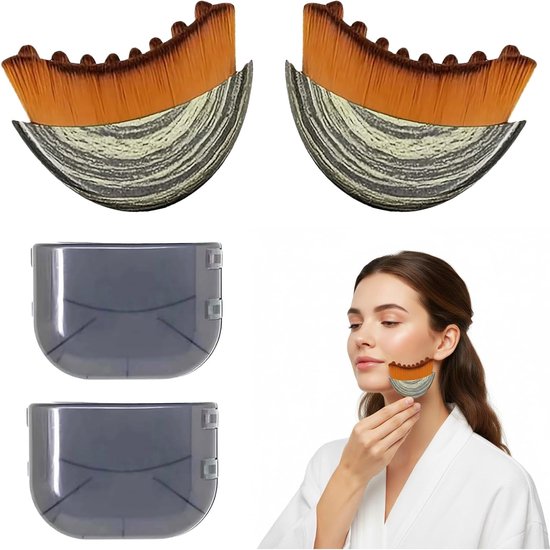 2 stuks droogborstel voor gezicht, lymfedrainage massage voor gezicht en lichaam, draagbare lymfeborstel voor kaakcontour vermoeidheid verlichting, ideaal voor dagelijkse verzorging en reizen