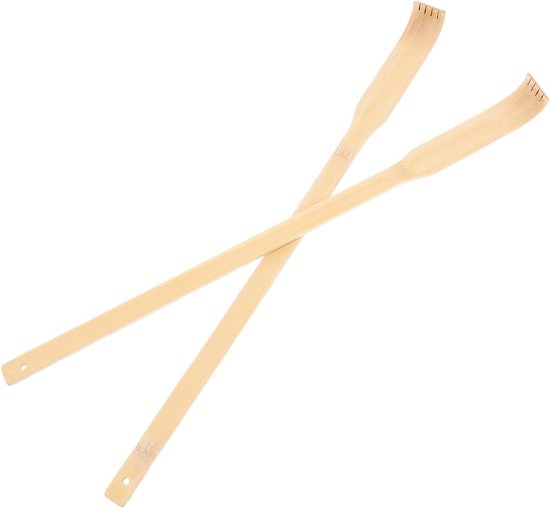 2 Stuks Duurzame Bamboe Back Scratcher met Lange Handgreep Handmatig Krabben voor Rug Lichaam Comfortabele Zelfmassage voor Volwassenen Ouderen voor Thuis Onderweg