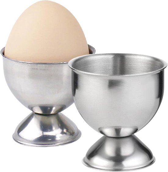 2 stuks eierdopjes voor zacht gekookte eieren, roestvrijstalen eierdopjes, gemakkelijk schoon te maken, zacht gekookte houder voor restaurants, hotels, keukens en eetkamers
