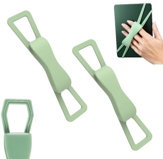 2 stuks - Elastische Vinger Sling Grip Universele Smartphone - Vingerhouder voor eReader - Compatibel met Kindle-accessoires - Handig om in bed te lezen - Veilige en lichtgewicht gripstandaard - Geschikt voor tablets van 4,7-8 inch van Merkloos