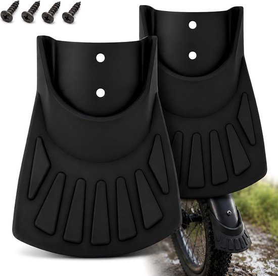 2 Stuks Fiets Spatbord Verlenger Achter, Rubberen Spatlap en Spatlappen voor Fiets Spatbord, 10,5 x 8 cm met 4 Schroeven, voor MTB, Stadsfiets, Trekkingfiets en E-Bike, Zwart
