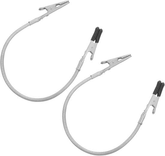 2 Stuks Flexibele Dubbele Alligatorclips met Beschermende Coating Multifunctionele Metalen Klemmen voor Foto Notities Solderen Creatieve DIY Displays