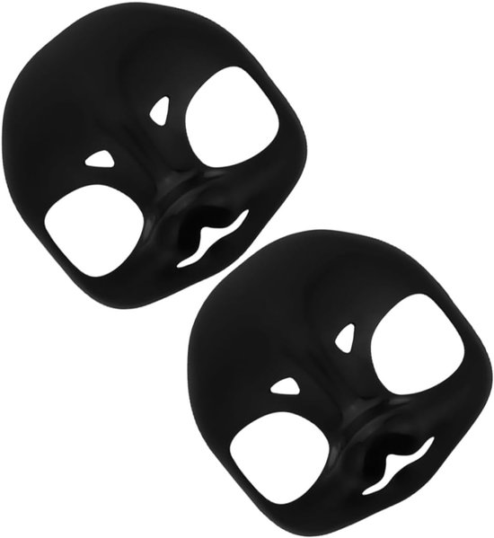 2 Stuks Fursuit Head Base Mask Zwarte Plastic Dierenmasker met Realistisch Skeletontwerp Duurzaam Leeg voor DIY Schilderen Geschikt voor Halloween Cosplay Verkleedfeest