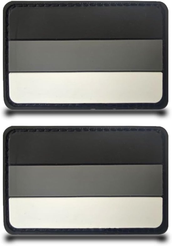 2 stuks grijze Duitsland PVC grappige patches afneembare patches met nylon 3D tactische vlag patch applicatie voor honkbalpet tassen jas rugzakken buiten vest kleding